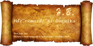 Háromszéki Borsika névjegykártya